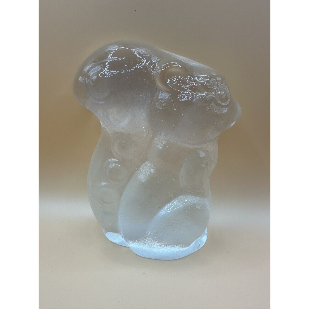 Vintage Viking Clear Glass Squirrel Paper Weight 5”